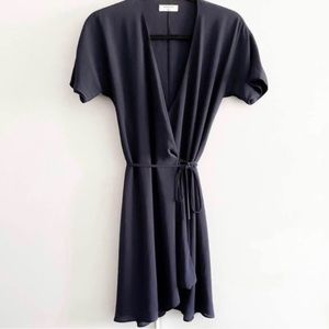 Aritzia Babaton Navy Blue Wrap Dress - Small